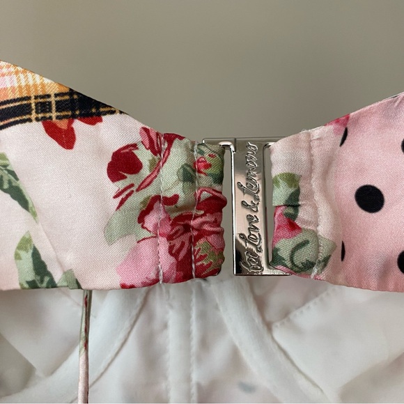 For Love and Lemons Marissa Patchwork Crop Puff Sleeve Shirt Top Size Small S - Picture 10 of 16